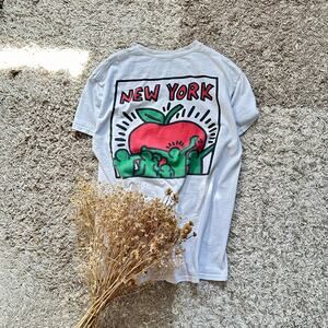 Keith Haring Ripple White Short Sleeve Tee New York Logo Art Mens Size M
